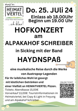 Banner AUSVERKAUFT - HEIMATVIERTEL HOFKONZERT