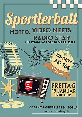 Banner "Video meets Radio Star" - Sportlerball 2024
