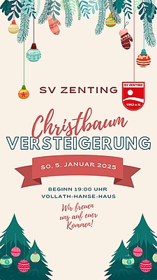 Banner Traditionelle Christbaum-Versteigerung 2025 des SV Zenting