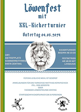 Banner Löwenfest mit XXL Kickerturnier