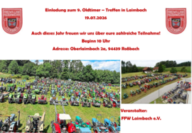 Banner FFW Fest mit Oldtimer Treffen bei der FFW Laimbach